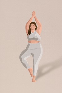 Yoga tree pose vector minimal illustration