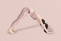 Yoga downward dog pose minimal illustration