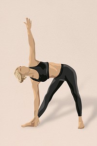 Yoga triangle pose psd minimal illustration