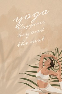 Yoga quote editable template psd yoga happened beyond the mat 