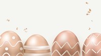 Easter eggs 3D border vector in rose gold on beige celebration background