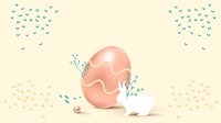 3D Easter eggs background psd in colorful pastel yellow for greeting card