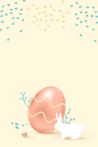 3D Easter eggs background in colorful pastel yellow for greeting card