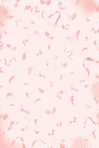 Pink birthday 3D ribbons vector for greeting card background