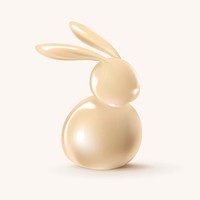 3D Easter bunny psd in luxury gold holidays celebration theme