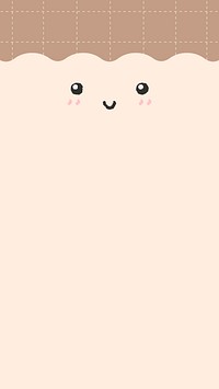 Emoticon wallpaper psd cute smiling face with copy space