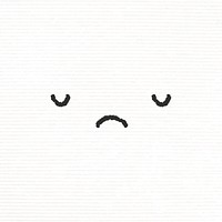 Cute emoticon design element psd with sad face