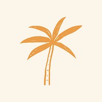 Palm tree graphic summer doodle graphic in orange