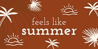Summer doodle template vector feels like summer quote social media banner