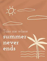 Summer never ends template psd vacation theme editable flyer