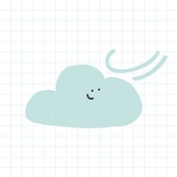 Doodle windy cloud illustration weather forecast drawing for kids