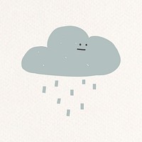 Doodle rainy cloud illustration weather forecast drawing for kids