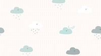 Cute clouds seamless pattern background with snowing and raining illustration