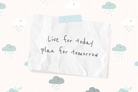 Cheerful quote with cute clouds doodle drawings banner