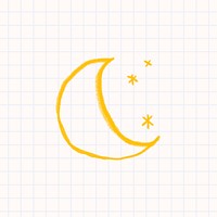 Cute moon diary sticker psd with little stars for kids
