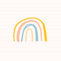 Hand drawn chalk rainbow psd diary cute doodle for kids