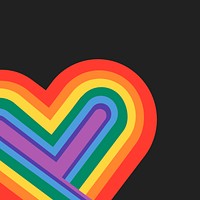 Rainbow pride heart vector background