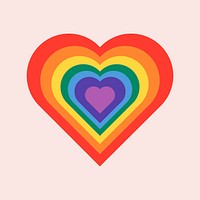 Rainbow heart for LGBTQ pride month concept