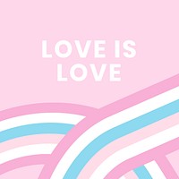 Bigender flag with love is love text for LGBTQ pride month