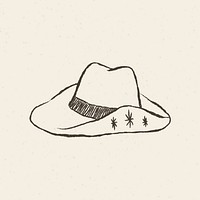 Cowboy hat logo psd hand drawn illustration