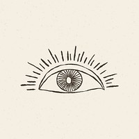 Eye logo hand drawn illustration vintage wild west theme