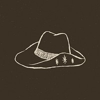 Cowboy hat logo psd hand drawn illustration