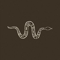 Snake logo hand drawn in cowboy theme