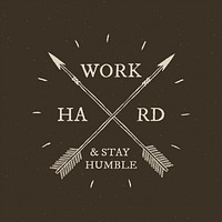 Cross arrow logo work hard and stay humble