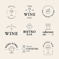 Classy bar logo graphic collection