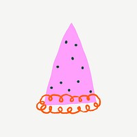 Party cone hat graphic in cute doodle style