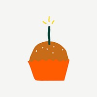 Birthday cupcake celebration graphic cute doodle