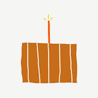 Birthday cake celebration sticker vector cute doodle