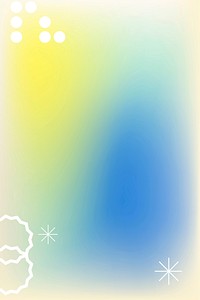 Blue gradient background vector in abstract memphis style with retro border
