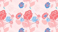 Pink feminine floral pattern with roses pastel background