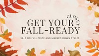 Fall sell template vector for blog banner get your closet fall ready