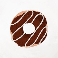 Chocolate frosted donut element cute hand drawn style