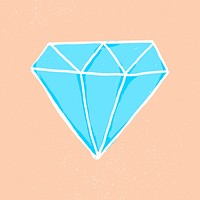 Hand drawn diamond element cute sticker