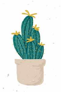 Cute potted plant element vector Azulensis in hand drawn style