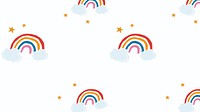 Cute rainbow in white background cute hand drawn style