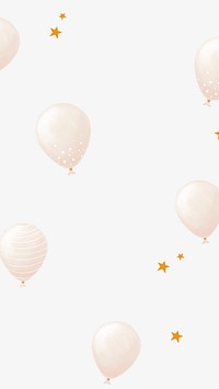 White balloon patterned background vector cute hand drawn style