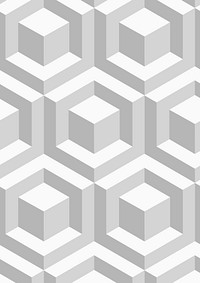 Blocks 3D geometric pattern vector grey background in modern style