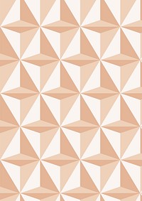 Triangle 3D geometric pattern vector orange background in abstract style