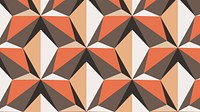 Kite 3D geometric pattern vector orange background in retro style