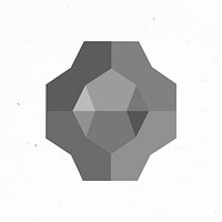 3D irregular geometric shape in grey abstract style