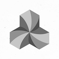3D irregular geometric shape vector in grey abstract style
