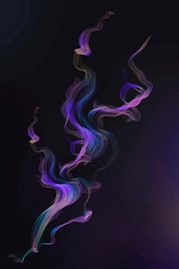 Purple flame element vector in black background