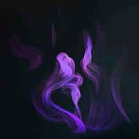 Purple flame element vector in black background