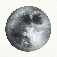 Realistic full moon in white background