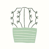 Cactus houseplant vector hand drawn doodle