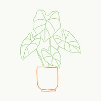 Potted plant vector houseplant doodle